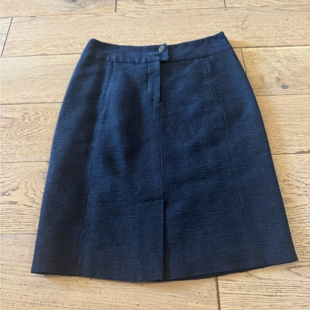 Salvatore Ferragamo Black 100% Silk Textured A-Line‎ Made in Italy US 6 (865)